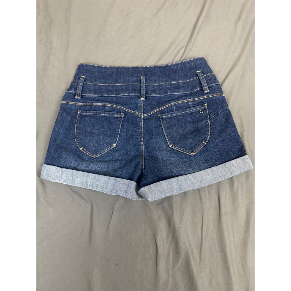 G by GUESS Womens High Waisted Cuffed Denim Shorts Dark Wash Blue Size 29 R60D08 - Picture 15 of 16